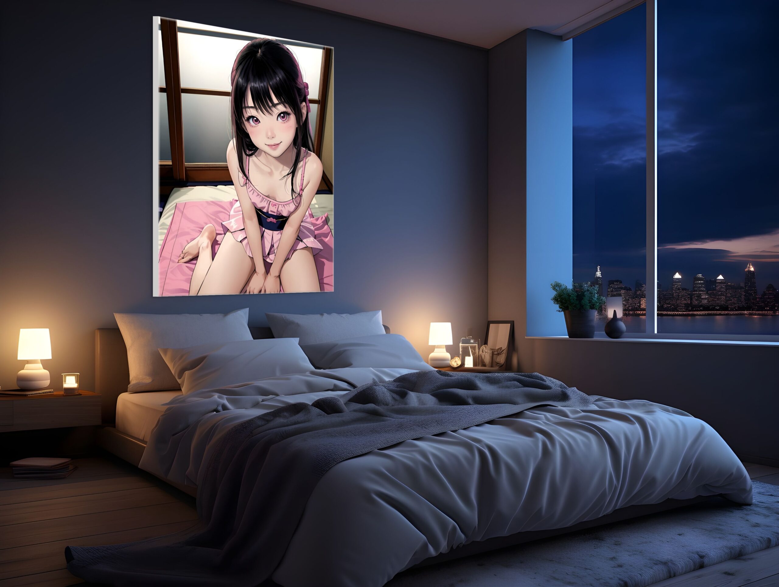 Wall Art, Anime  Erotic Canvas, Nude Anime Girl Japanese Inspired Style, Living Room Bedroom Kitchen Hotels HQ - Image 2