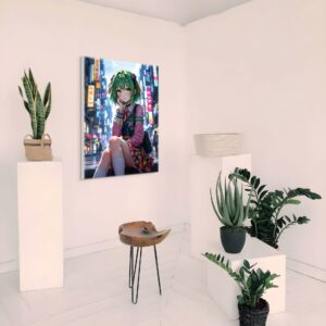 Anime Erotic Wall Art, Cyber Punk Anime Girl, Fantasy Print Canvas, HQ - Image 3