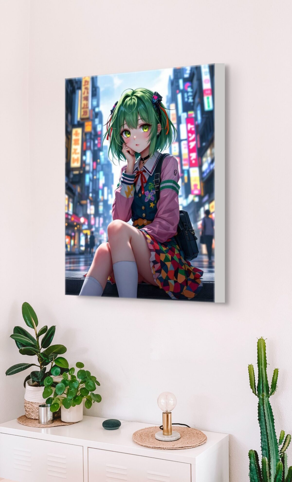 Anime Erotic Wall Art, Cyber Punk Anime Girl, Fantasy Print Canvas, HQ - Image 1
