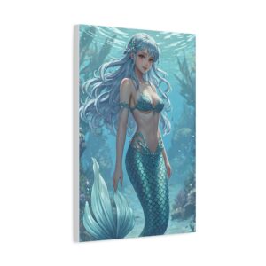 Anime Erotic Mermaid Girl Art, Fantasy Print Canvas, HQ
