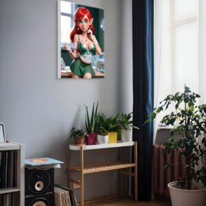 Elf Nurse Anime Erotic Wall Art,  Fantasy Canvas Print, HQ - Image 2