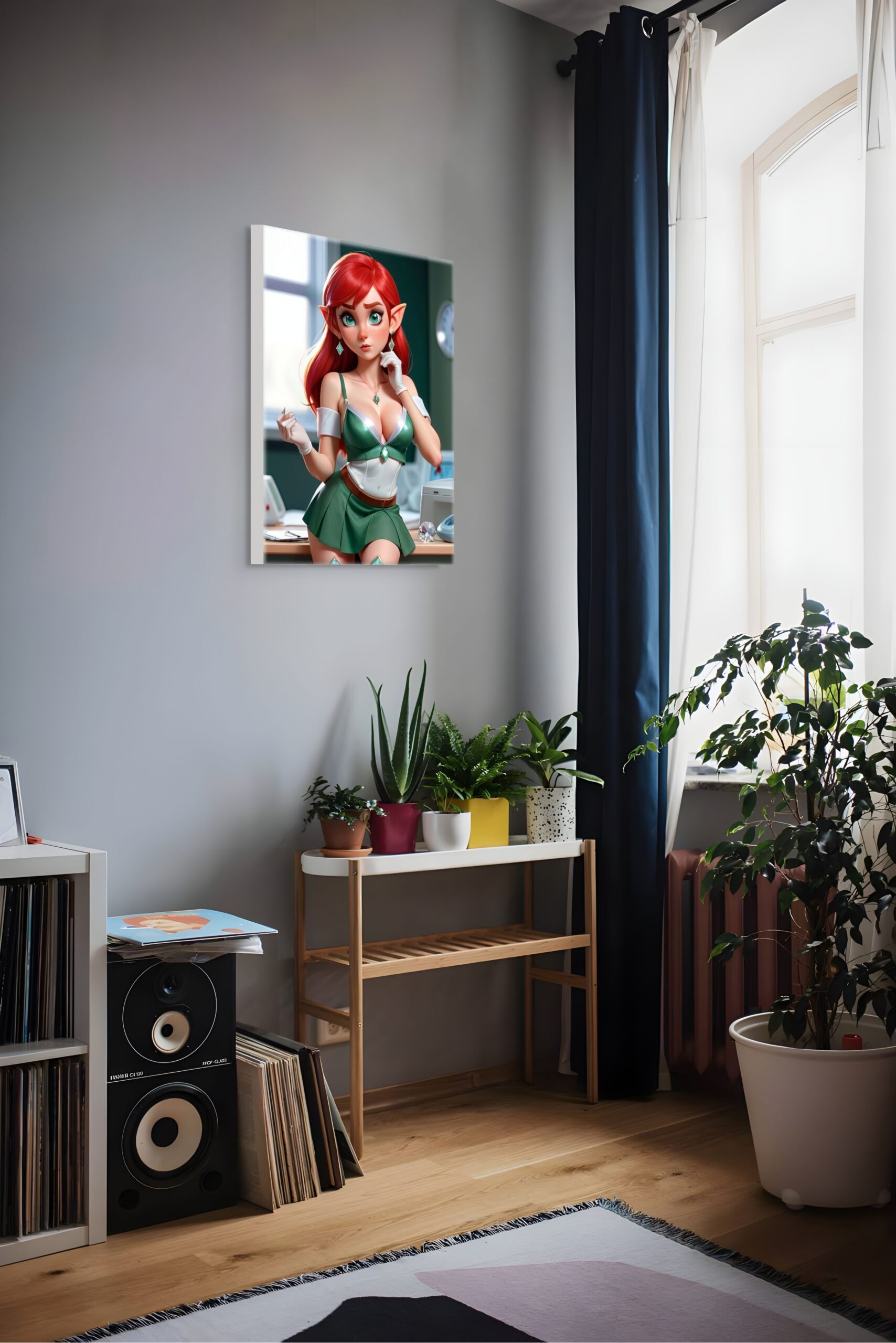 Elf Nurse Anime Erotic Wall Art,  Fantasy Canvas Print, HQ - Image 2