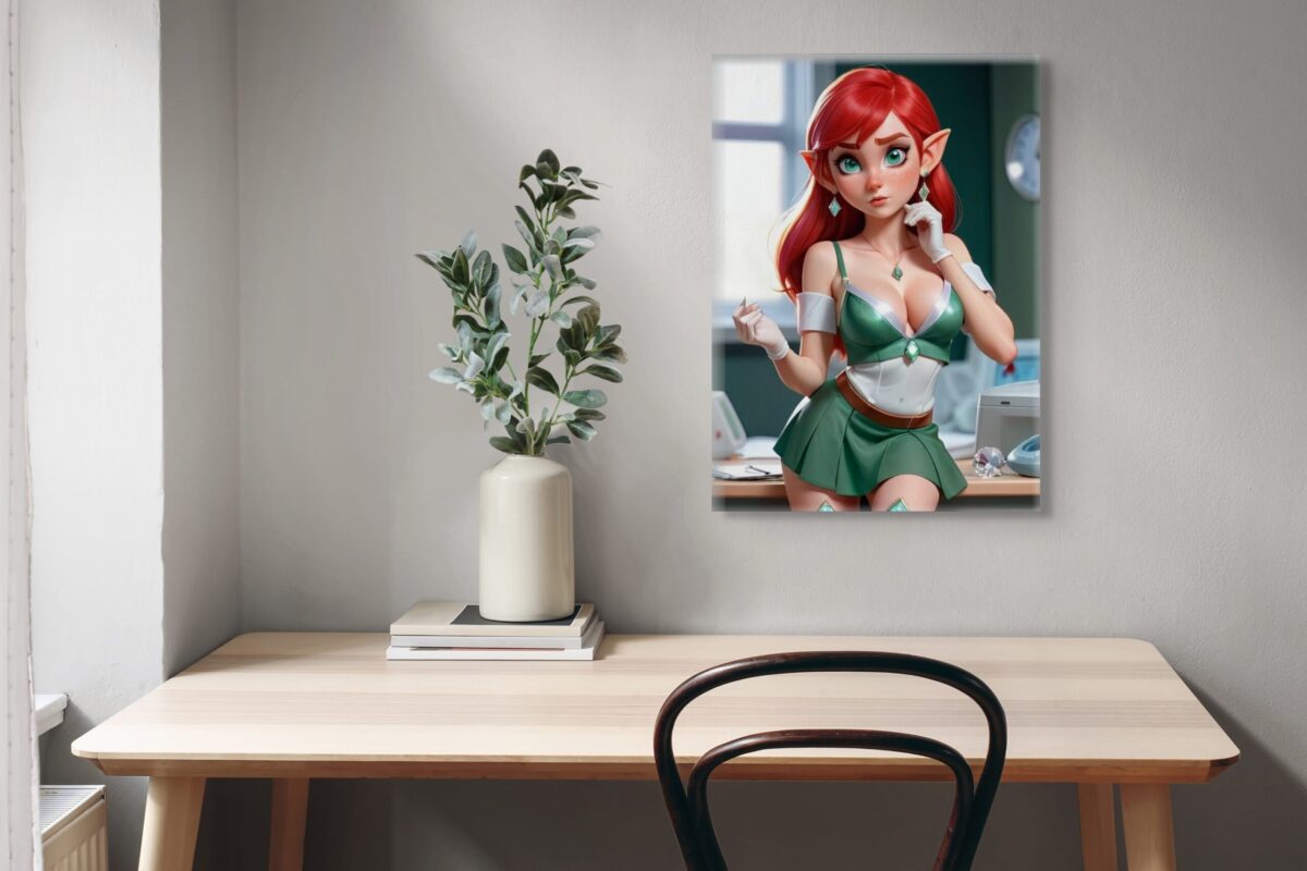 Elf Nurse Anime Erotic Wall Art,  Fantasy Canvas Print, HQ - Image 4
