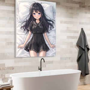 Anime Erotic Wall Art, Anime Waifu Girl , Japanese Inspired, Fantasy Print Canvas, HQ