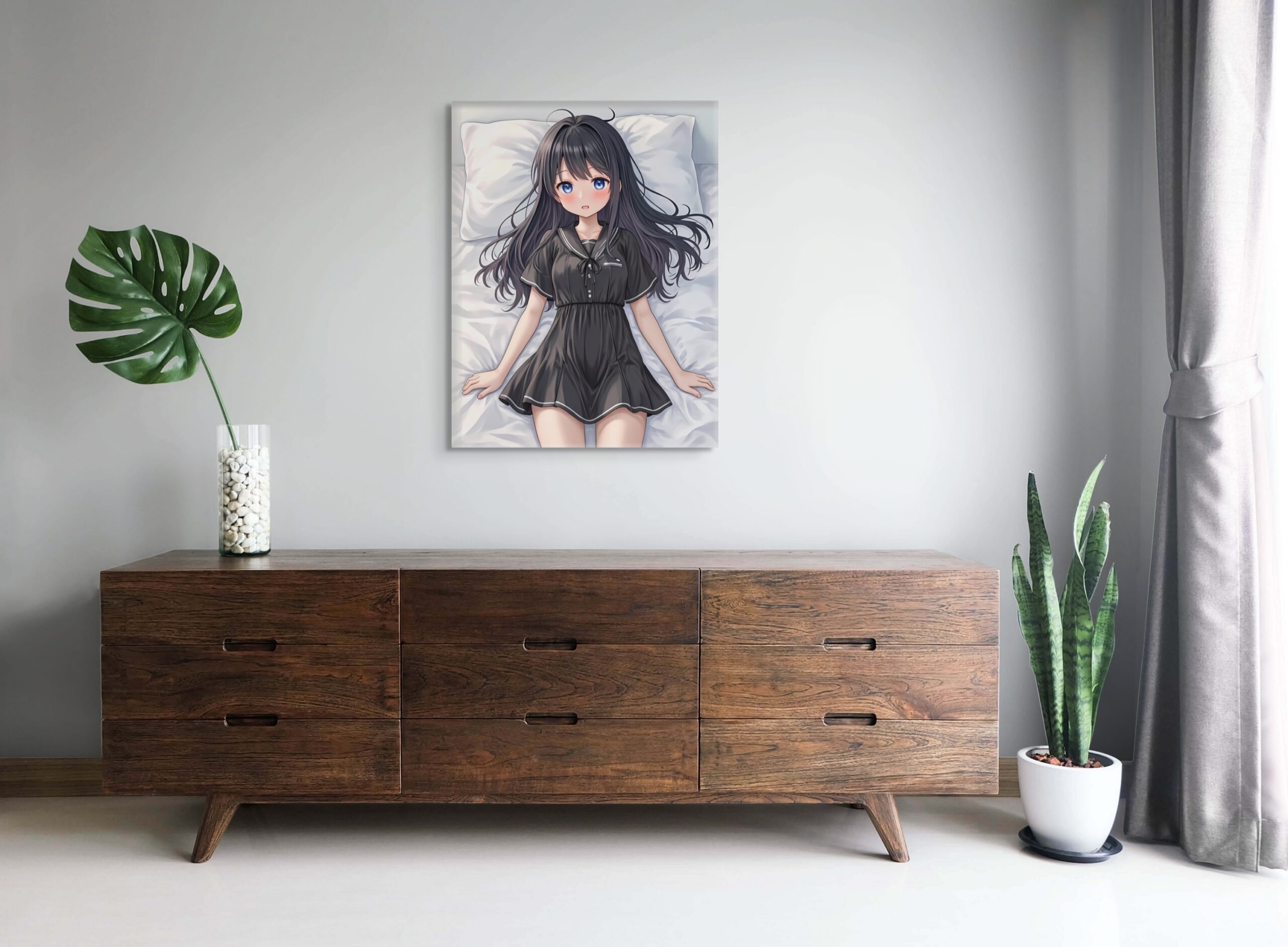 Anime Erotic Wall Art, Anime Waifu Girl , Japanese Inspired, Fantasy Print Canvas, HQ - Image 3