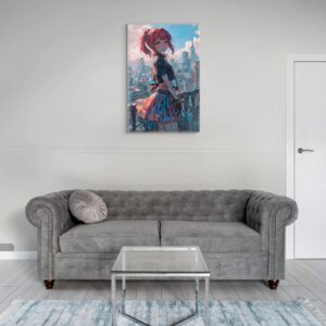 Anime Waifu CyberPunk Art, Fantasy Print Canvas, HQ - Image 2