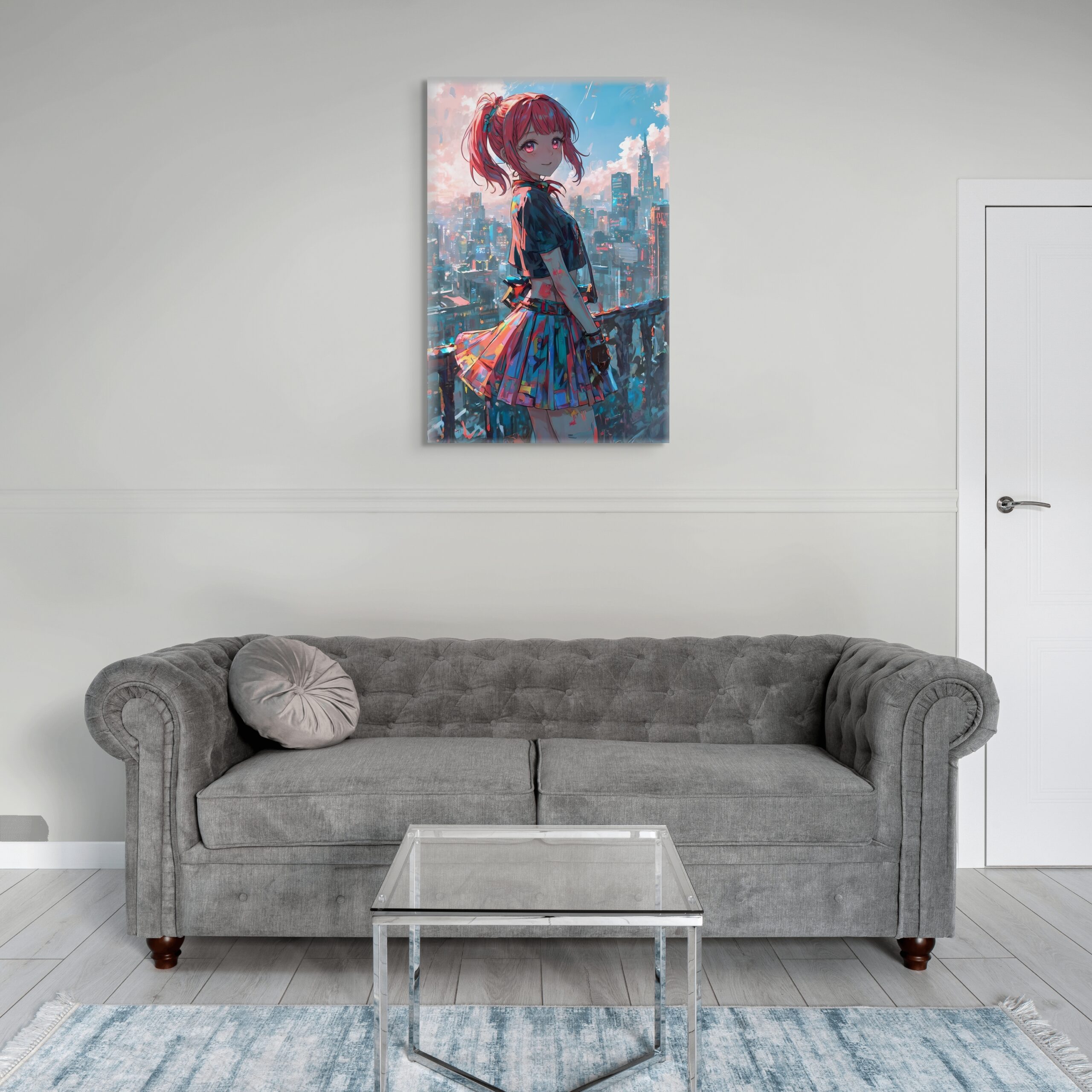 Anime Waifu CyberPunk Art, Fantasy Print Canvas, HQ - Image 2