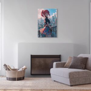 Anime Waifu CyberPunk Art, Fantasy Print Canvas, HQ - Image 4
