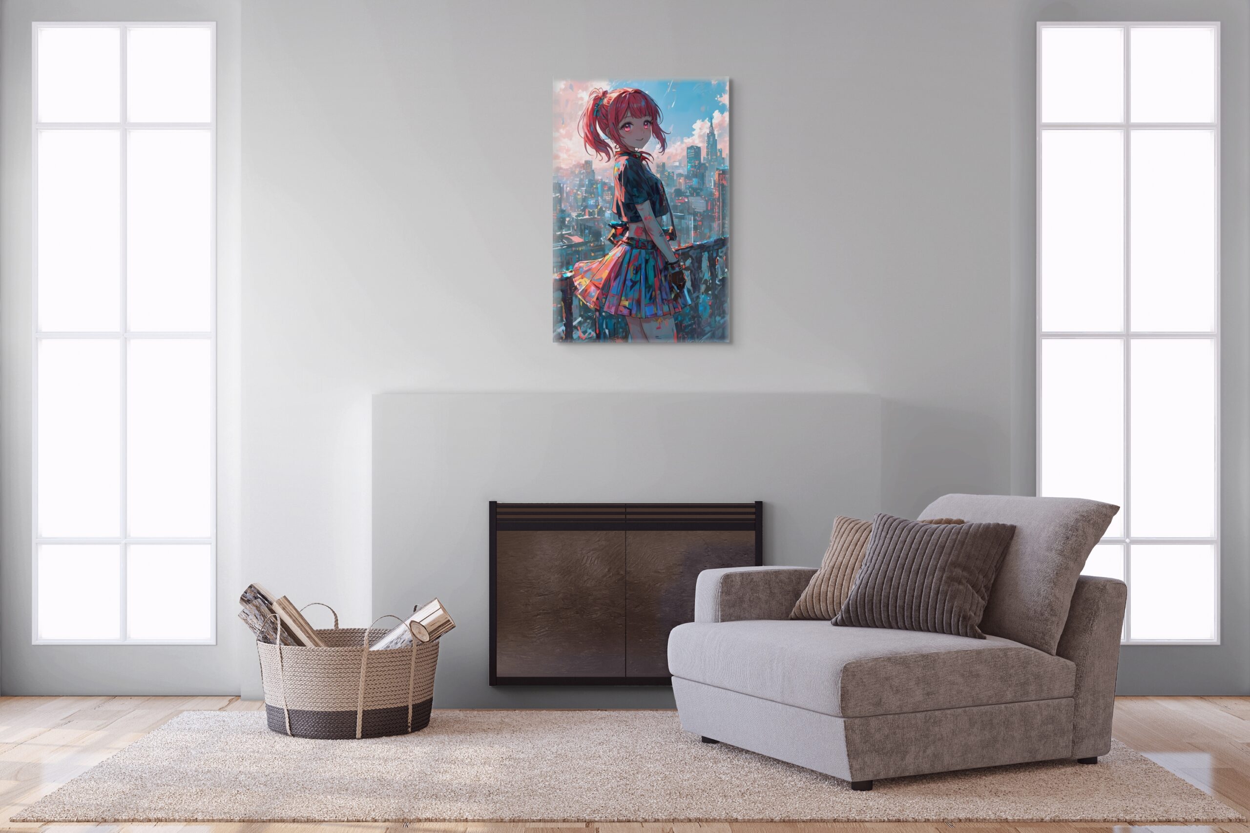 Anime Waifu CyberPunk Art, Fantasy Print Canvas, HQ - Image 4