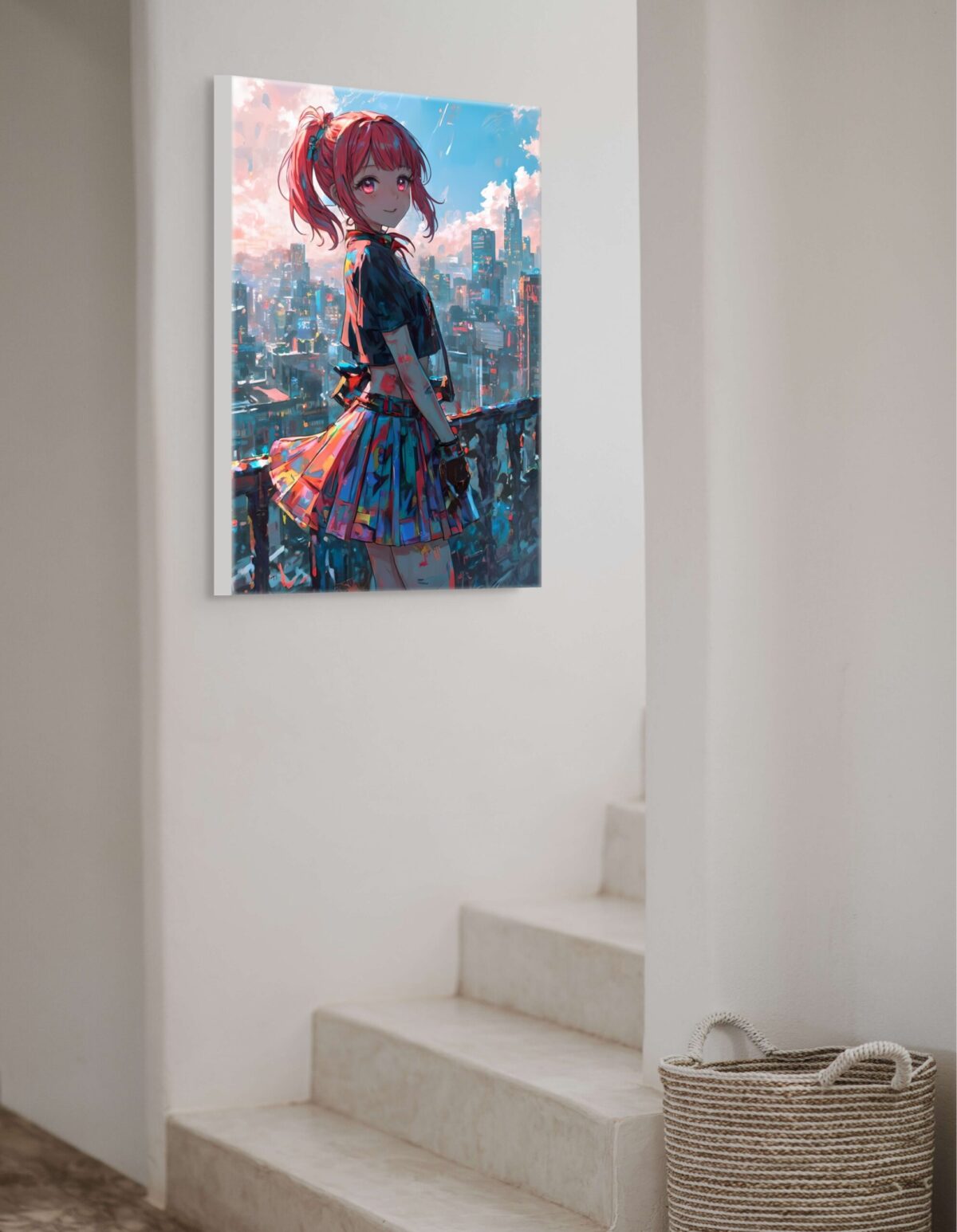 Anime Waifu CyberPunk Art, Fantasy Print Canvas, HQ - Image 5