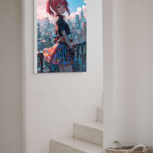 Anime Waifu CyberPunk Art, Fantasy Print Canvas, HQ - Image 5