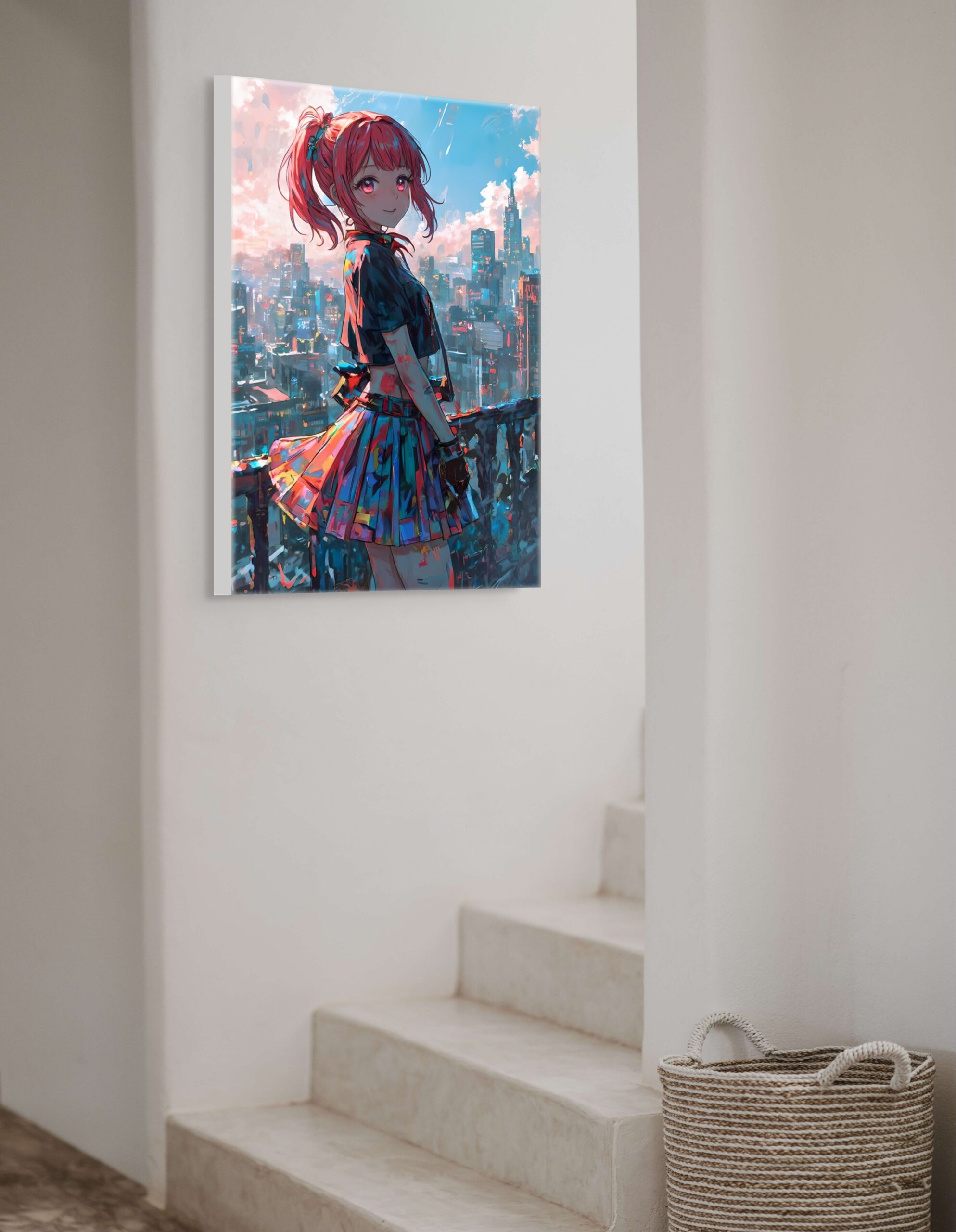 Anime Waifu CyberPunk Art, Fantasy Print Canvas, HQ - Image 5