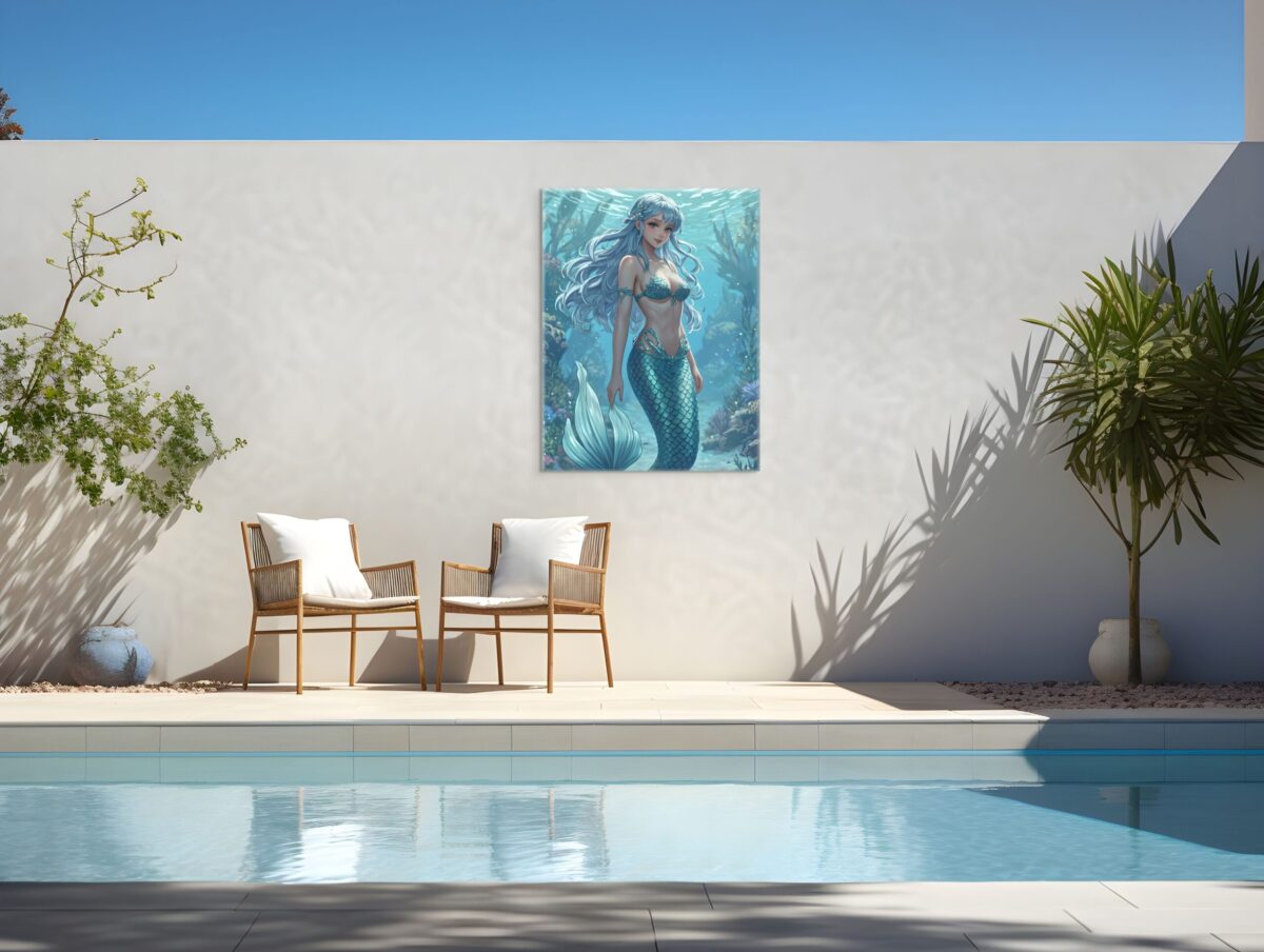 Anime Erotic Mermaid Girl Art, Fantasy Print Canvas, HQ - Image 2