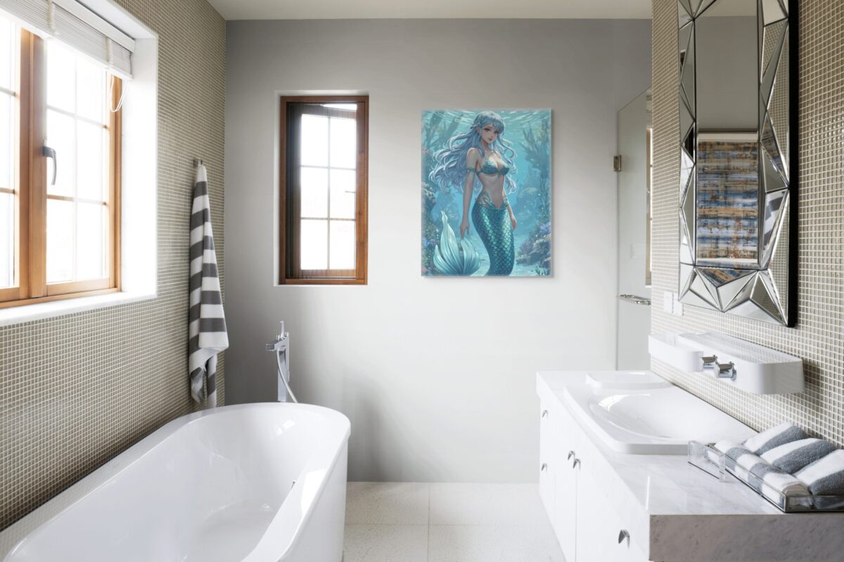Anime Erotic Mermaid Girl Art, Fantasy Print Canvas, HQ - Image 4