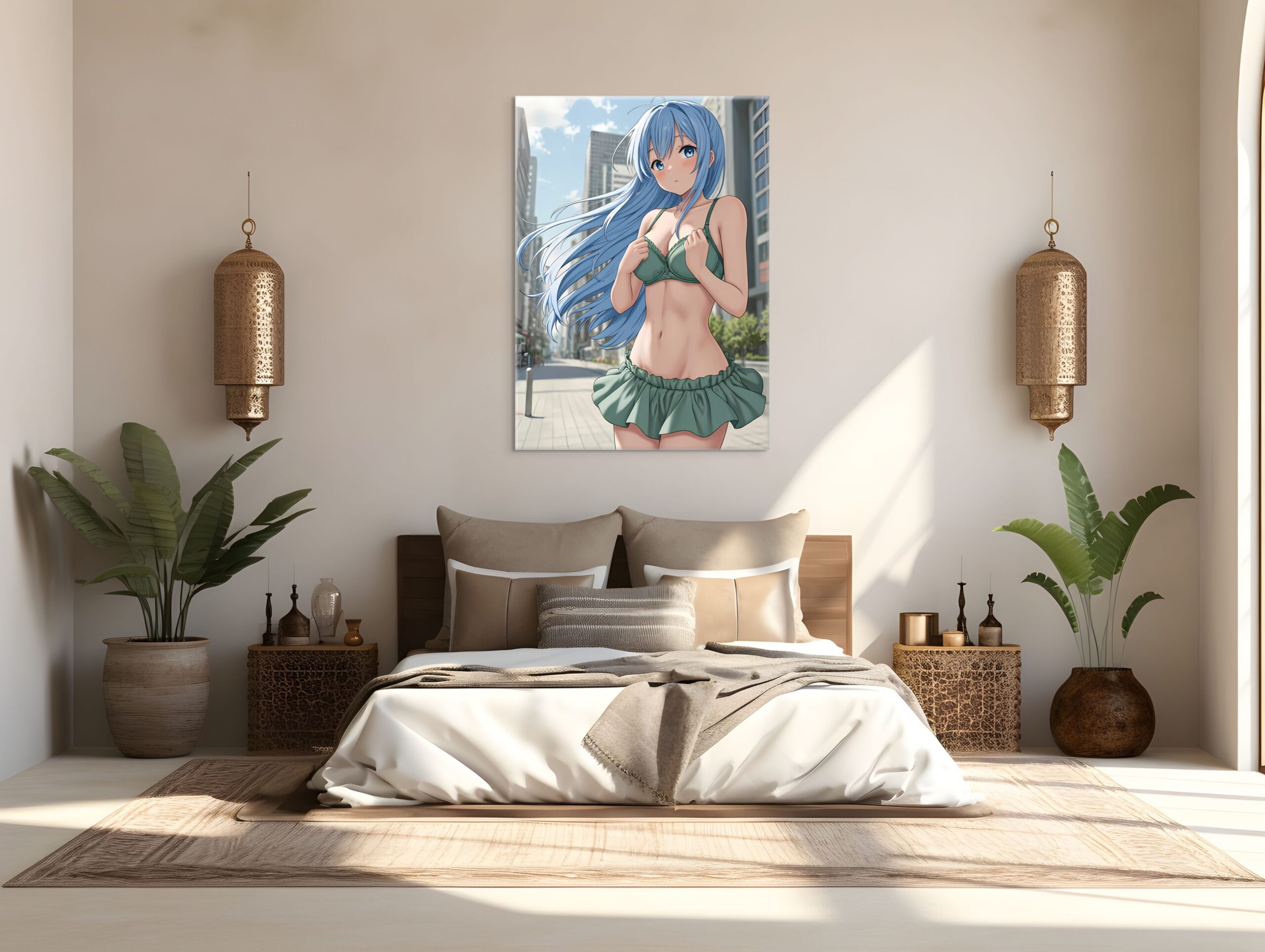 Anime Erotic Art, Waifu Erotic Wall Art, Fantasy Print Canvas, HQ - Image 1