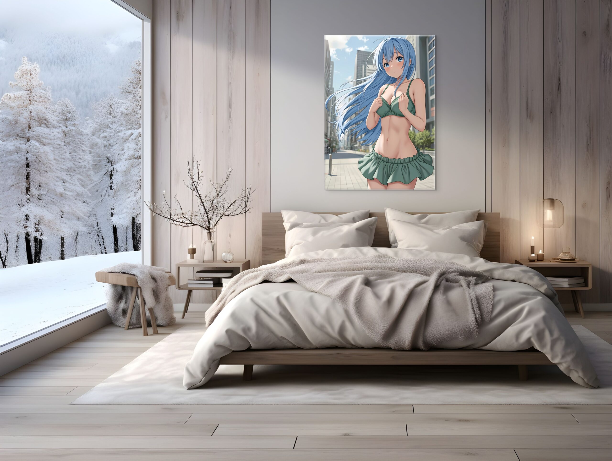 Anime Erotic Art, Waifu Erotic Wall Art, Fantasy Print Canvas, HQ - Image 3