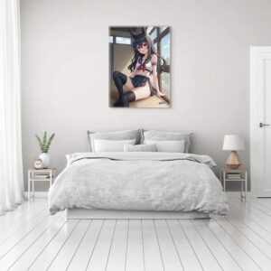 Anime Erotic Art, Anime  Waifu Japanese Inspired School Girl, Fantasy Print Canvas, Wall Art HQ - Image 2