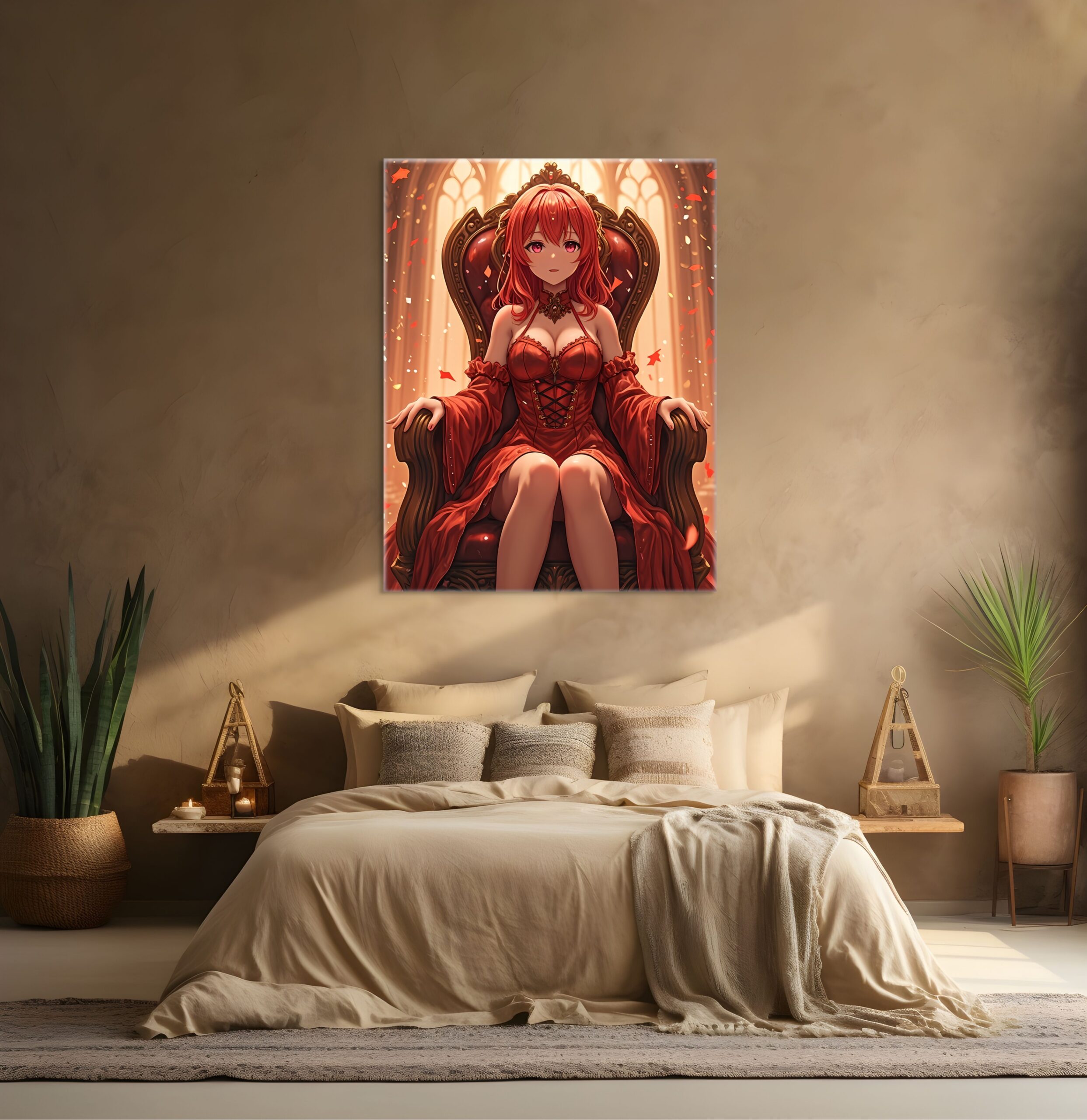 Anime Erotic Art, Waifu Wall Art, Fantasy Print Canvas, HQ - Image 1
