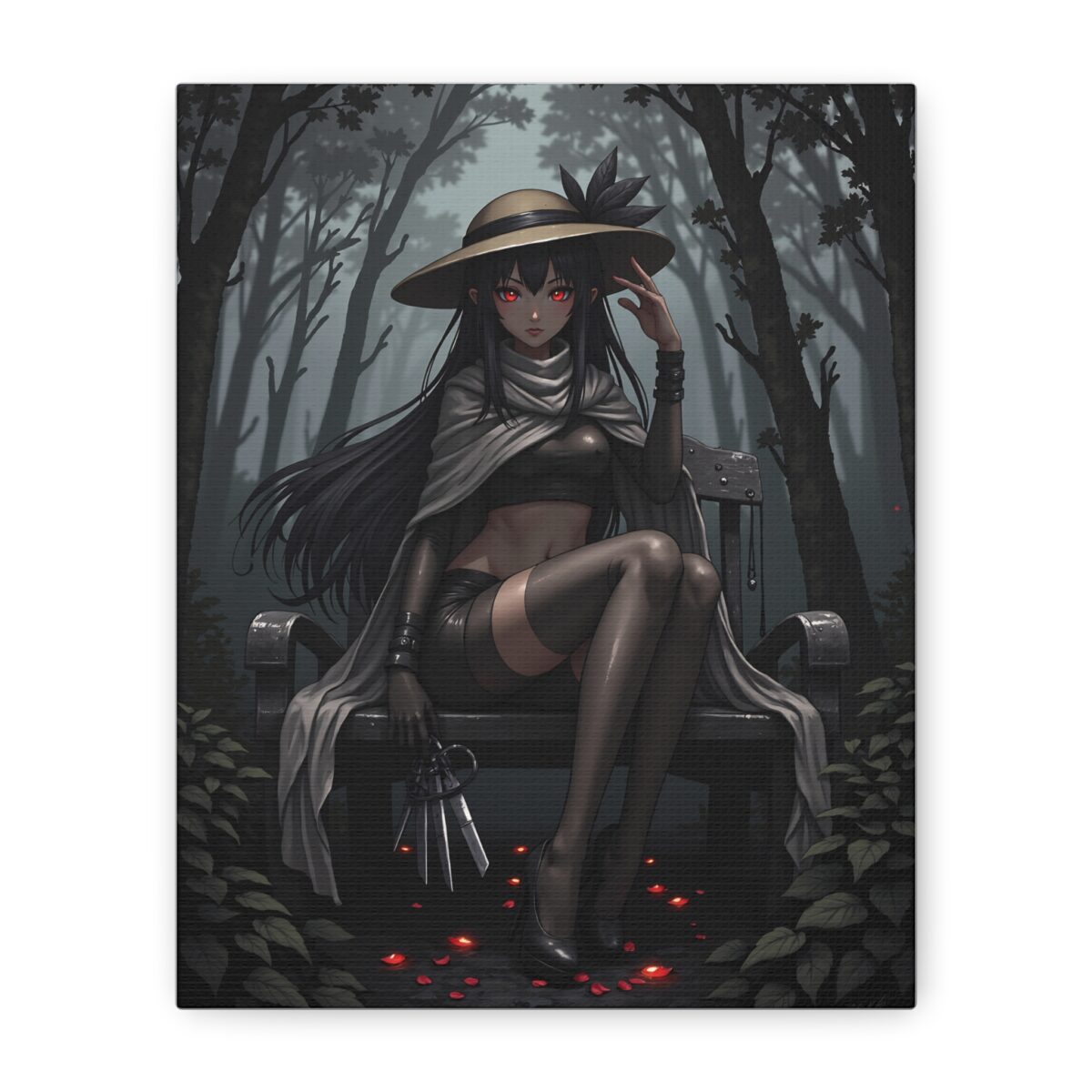 Anime Erotic Art, Dark Assassins Anime Girl, Fantasy Wall Art Print Canvas, HQ - Image 7