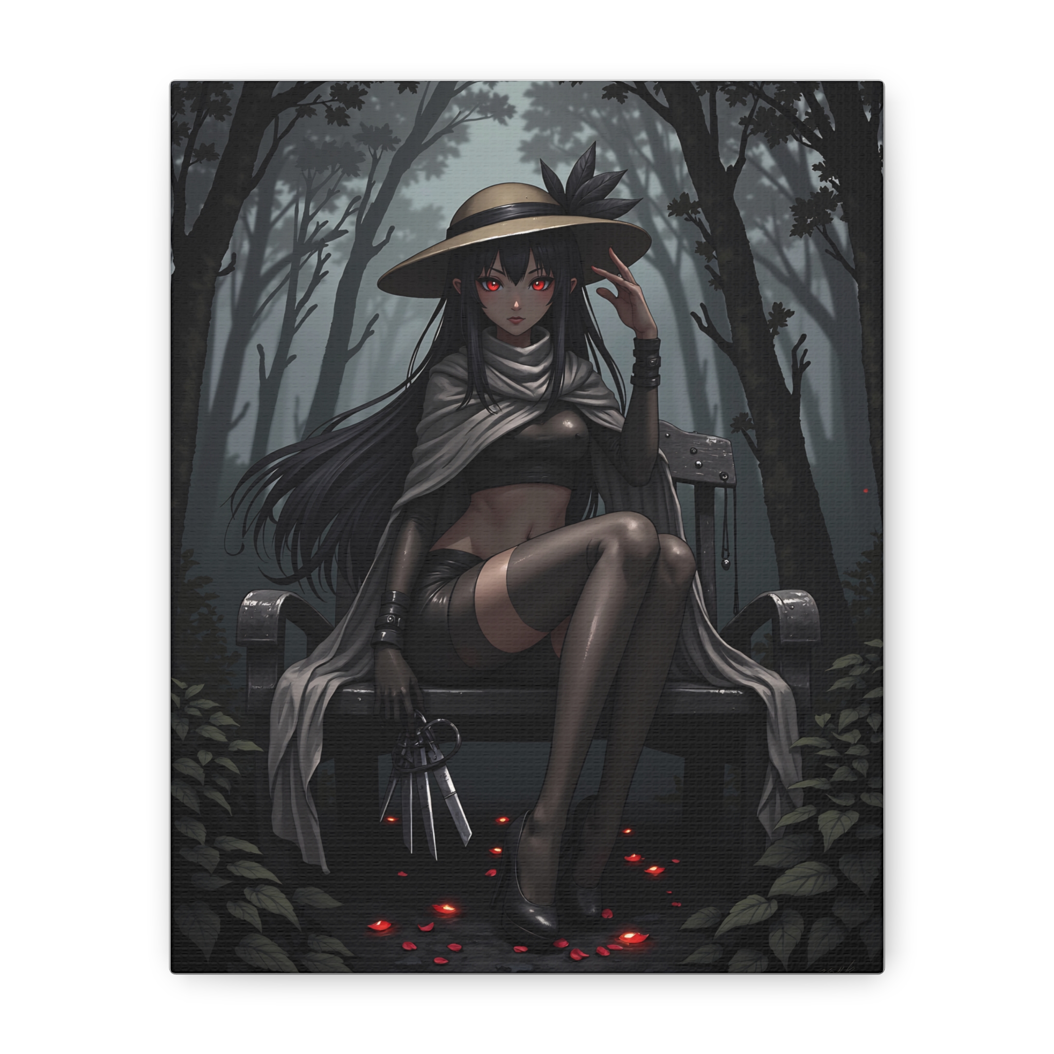 Anime Erotic Art, Dark Assassins Anime Girl, Fantasy Wall Art Print Canvas, HQ - Image 7