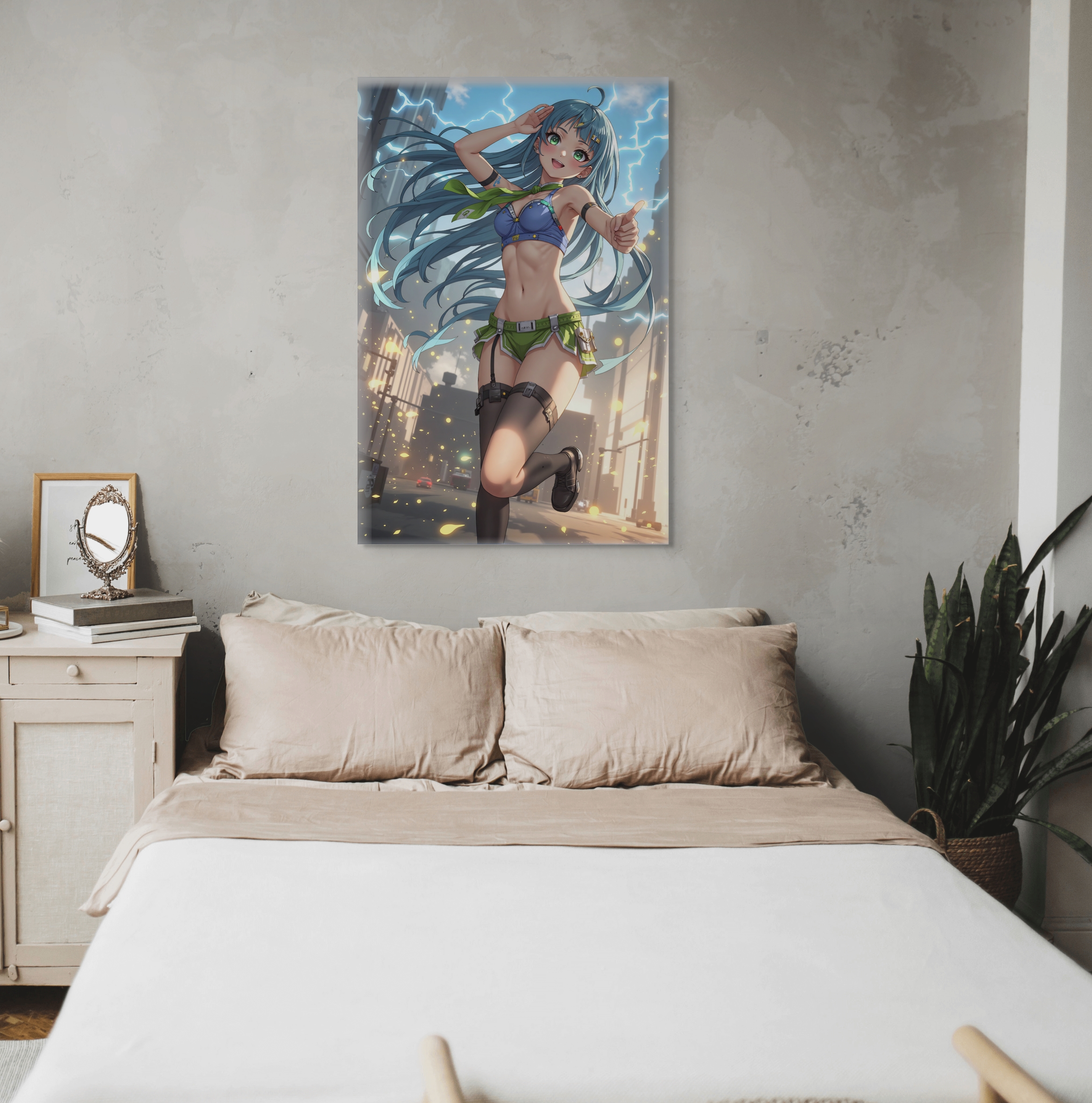 Anime Wall Art, Erotic Anime Art, Fantasy Print Canvas, HQ - Image 1