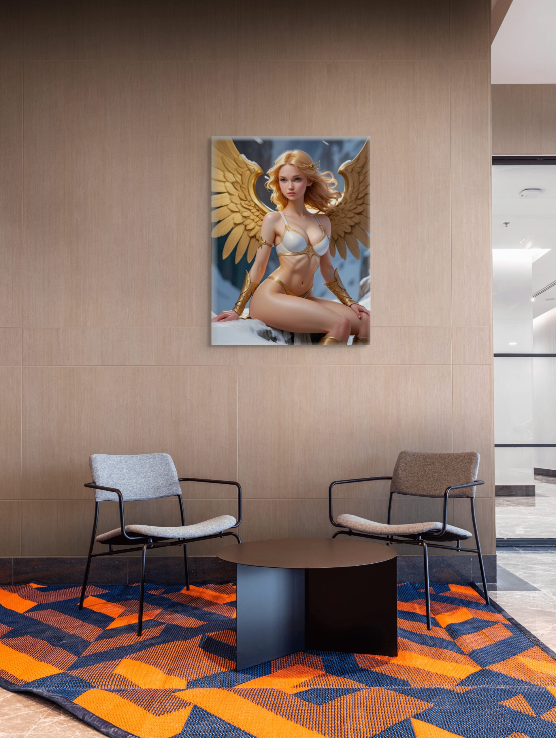 Anime Erotic Wall Art, Anime Angel Model, Fantasy Print Canvas, HQ - Image 2
