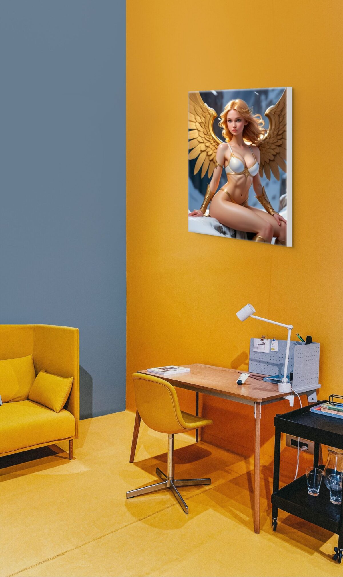 Anime Erotic Wall Art, Anime Angel Model, Fantasy Print Canvas, HQ - Image 4