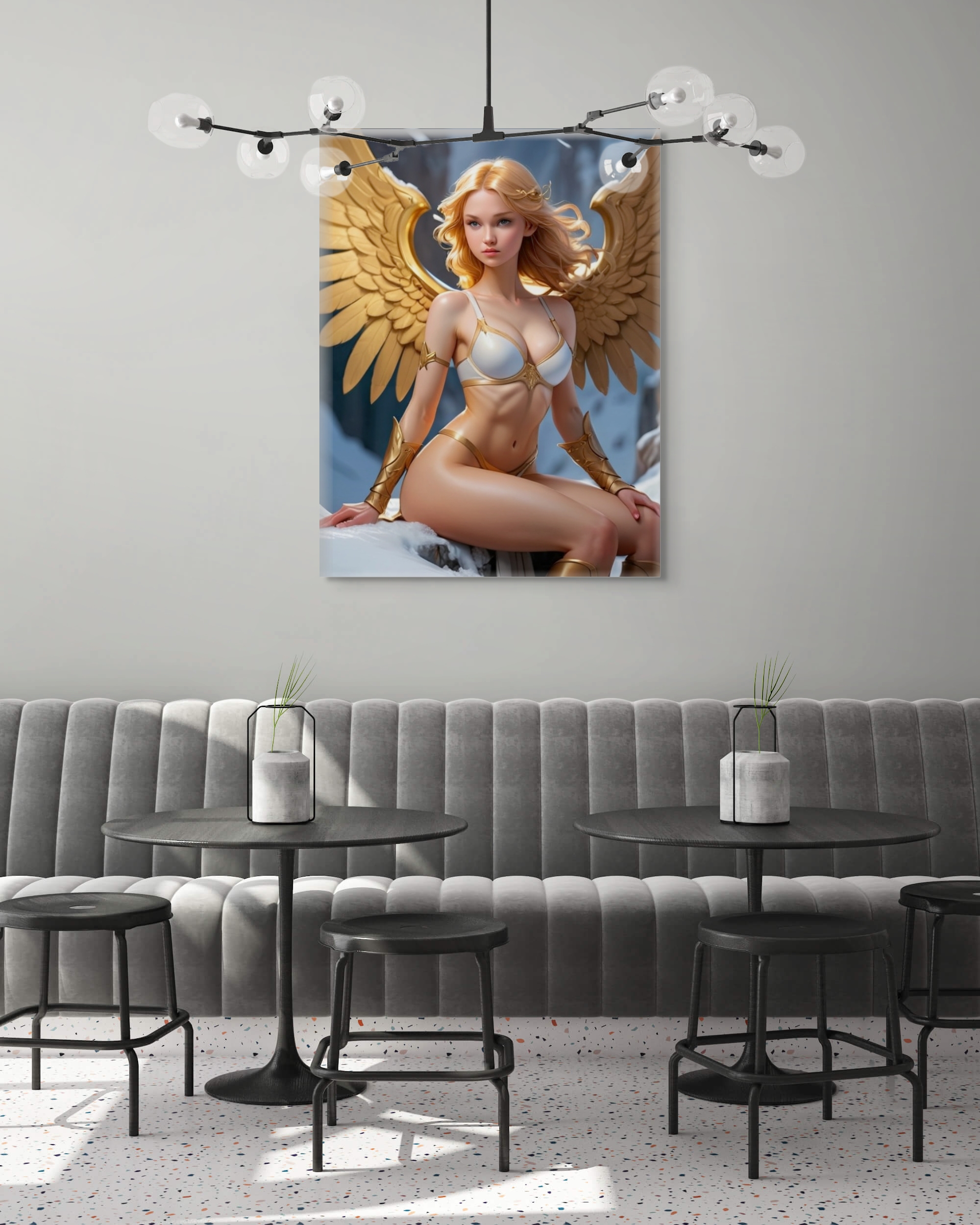 Anime Erotic Wall Art, Anime Angel Model, Fantasy Print Canvas, HQ - Image 5
