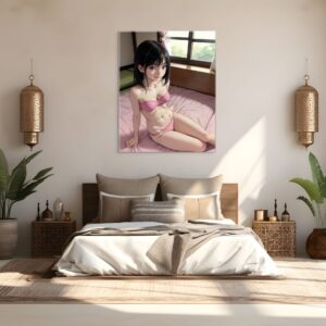 Anime Erotic Art, Japanese Inspired Print Canvas, Fantasy Wall Art, HQ