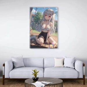 Anime Erotic Art, Waifu Sexy Girl Print Canvas, HQ