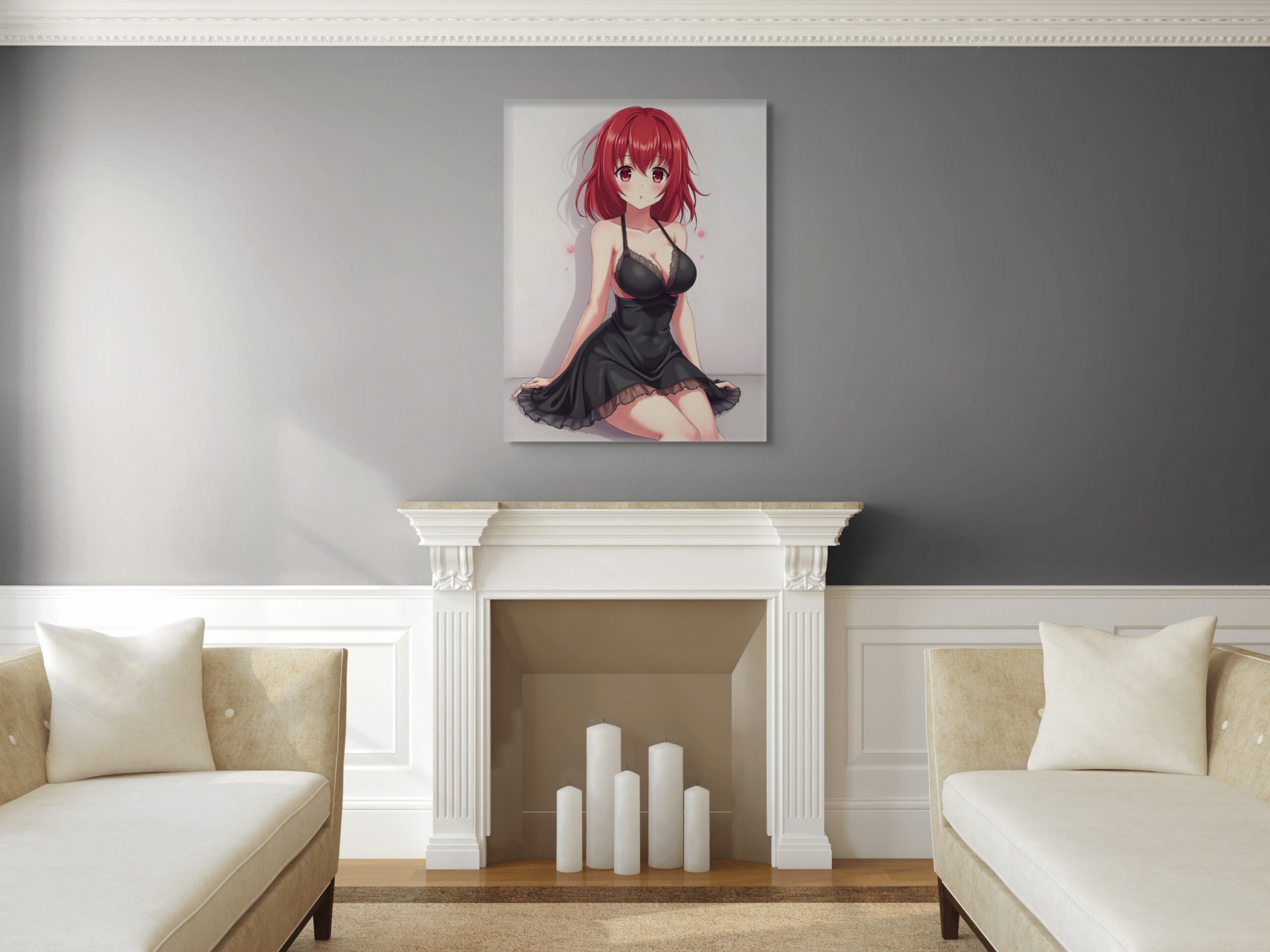 Anime Erotic Art, Waifu Print Canvas, Fantasy Wall Art, HQ - Image 3