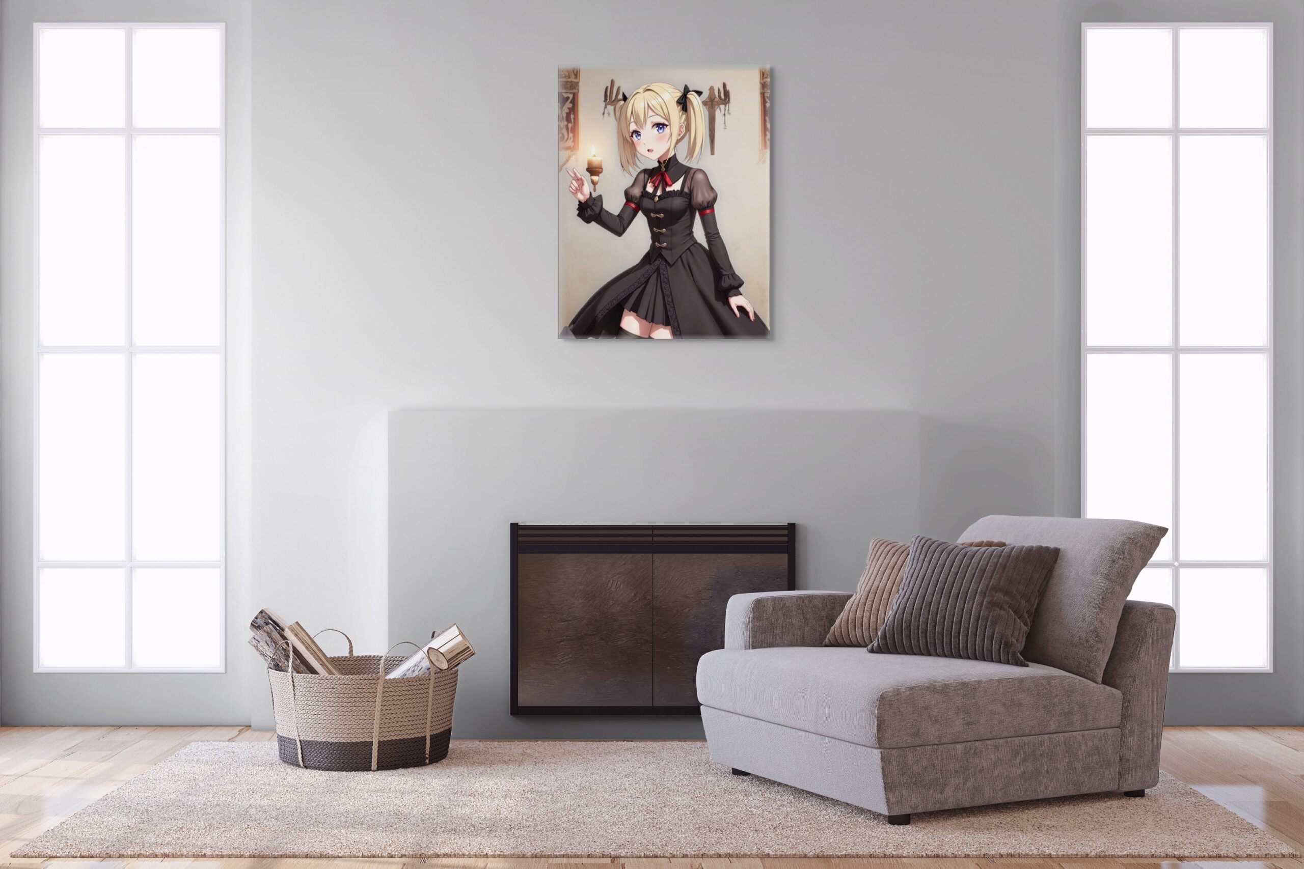 Anime Waifu Art, Anime Erotic Wall Art, Fantasy Gothic Print Canvas, HQ - Image 3