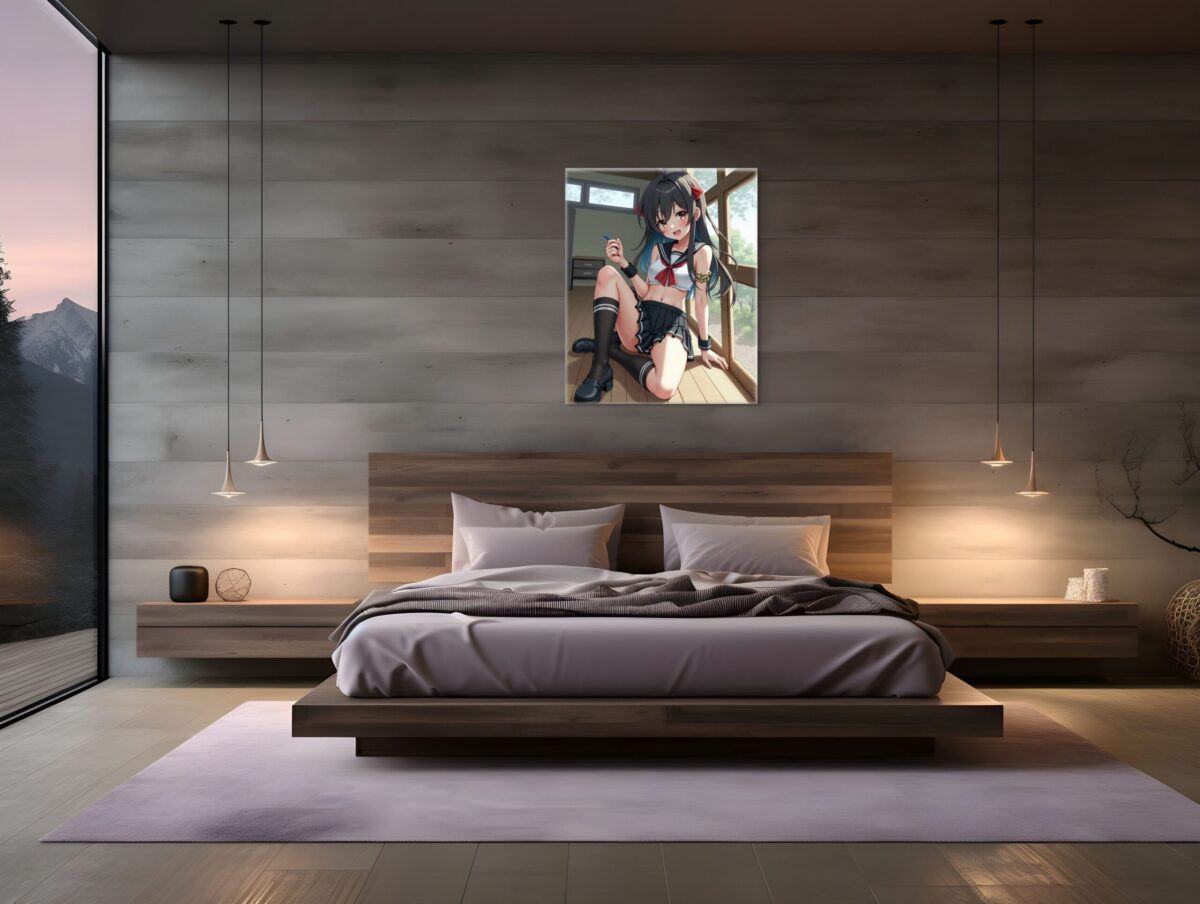 Anime Erotic Art, School Girl Japanese Inspired, Fantasy Wall Print Canvas, HQ - Image 3