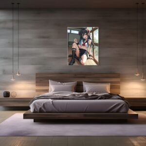 Anime Erotic Art, School Girl Japanese Inspired, Fantasy Wall Print Canvas, HQ - Image 3
