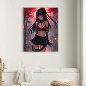 Anime Erotic Art, Dark Japanese Inspired Erotic Print Canvas, Fantasy Art, HQ