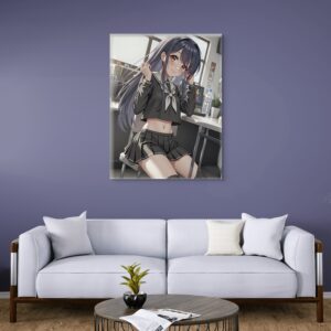 Anime Erotic Wall Art, Waifu Girl Print Canvas, Japanese Inspired Fantasy Art, HQ