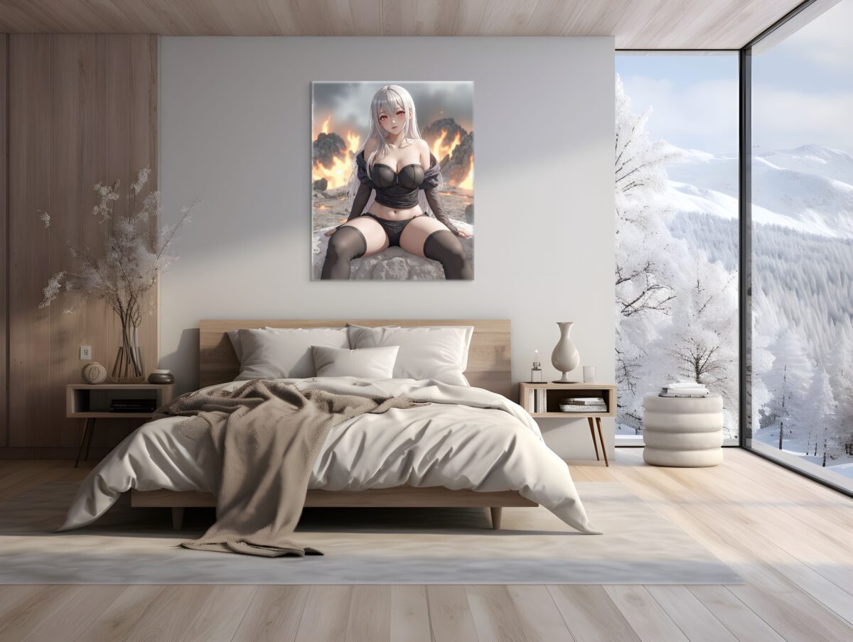 Anime Erotic Art, Waifu In Hell Print Canvas, HQ - Image 2