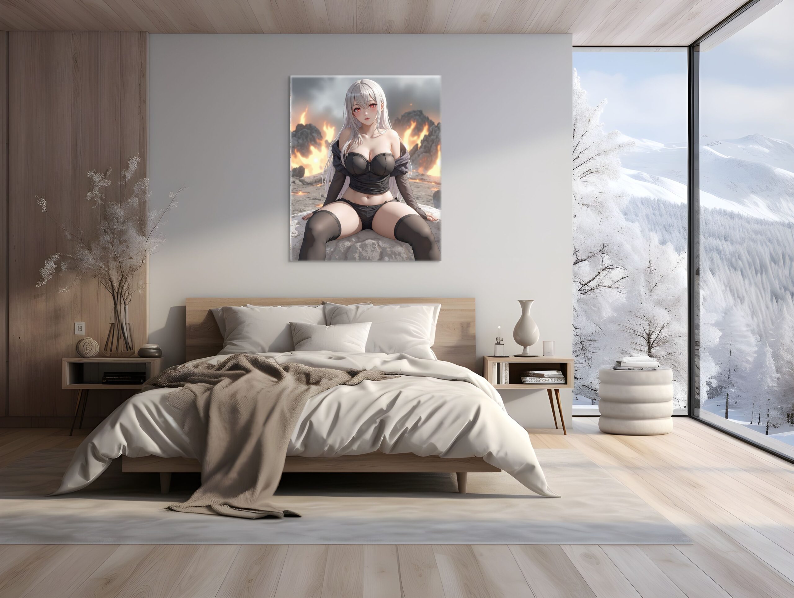 Anime Erotic Art, Waifu In Hell Print Canvas, HQ - Image 2