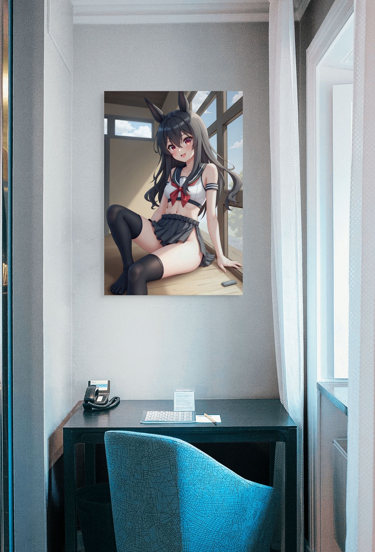 Anime Bunny School-Girl – Anime Erotic Wall Art | Ultra Quality Matte Poster - Image 2