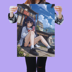 Anime Erotic Art, Japanese Inspired School Girl,  Matte Vertical Poster  | Ultra Quality Poster